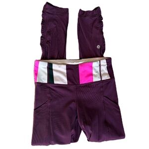 Lululemon Speed Tight Plum Pow Stripe Raspberry
